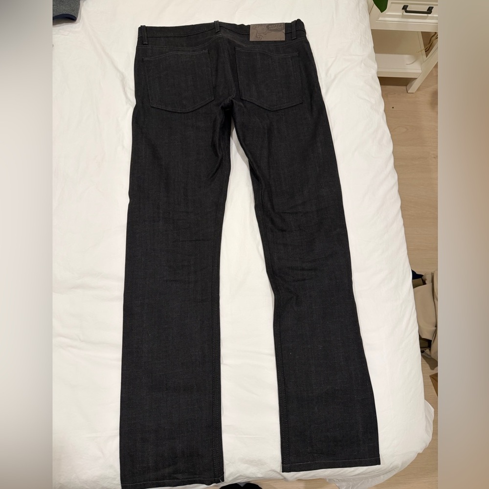 Naked & Famous Denim Black Grey Stretch Selvedge Jeans
